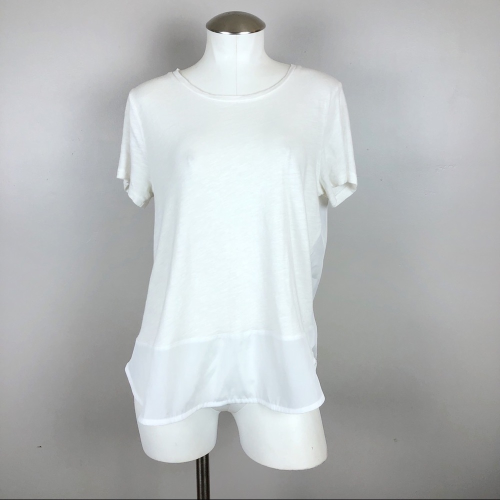 J. Crew Factory Mix White Tee with Blouse Back